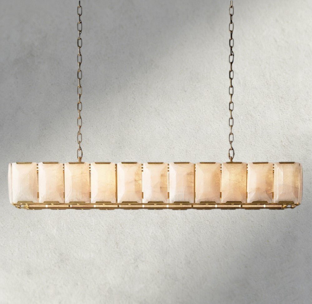 Herlow Calcite Rectangular Chandelier 42", 54", 62", 74" - Zelno Lighting