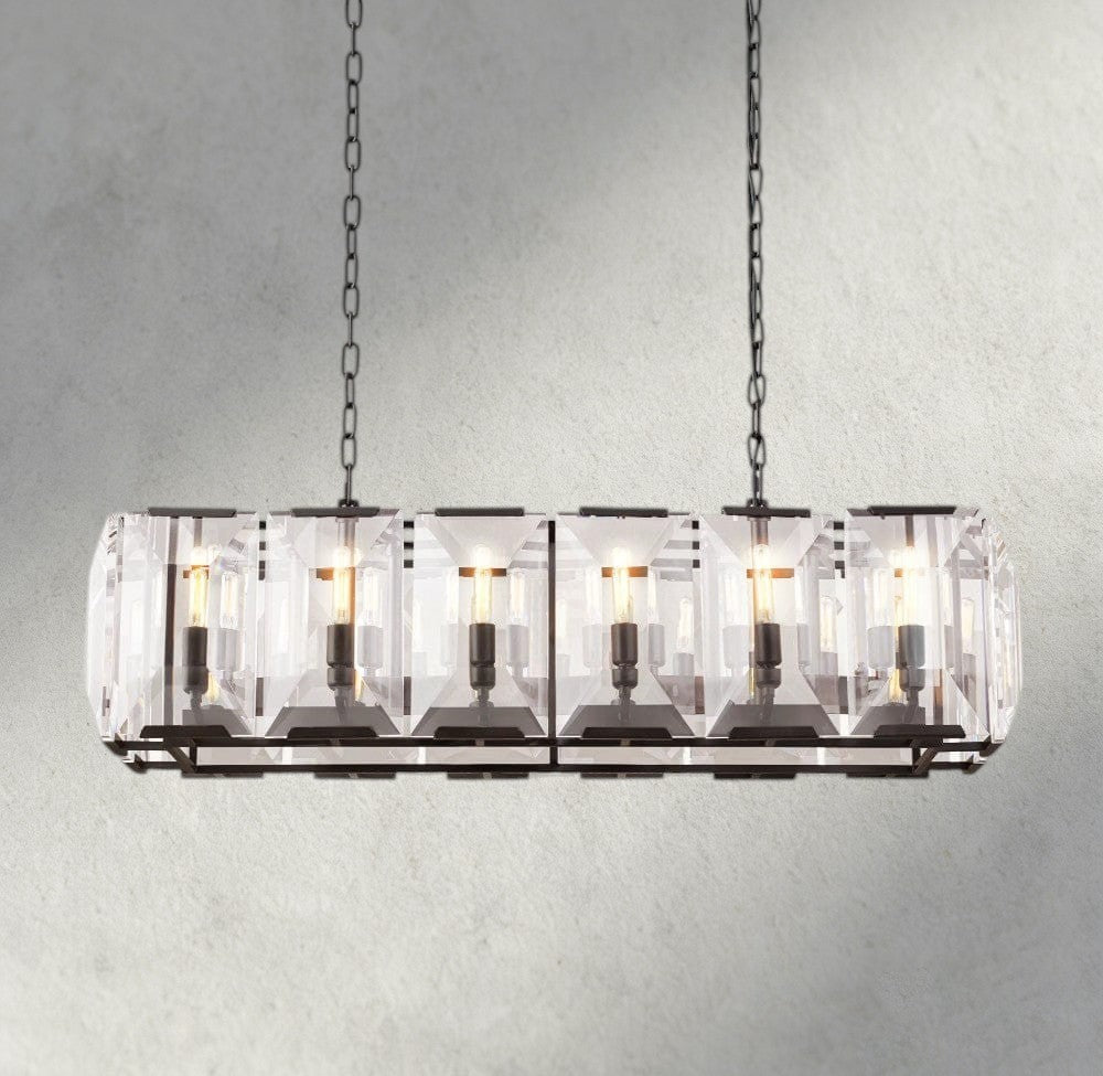 Herlow Crystal Rectangular Chandelier 42", 54", 62", 74" - Zelno Lighting
