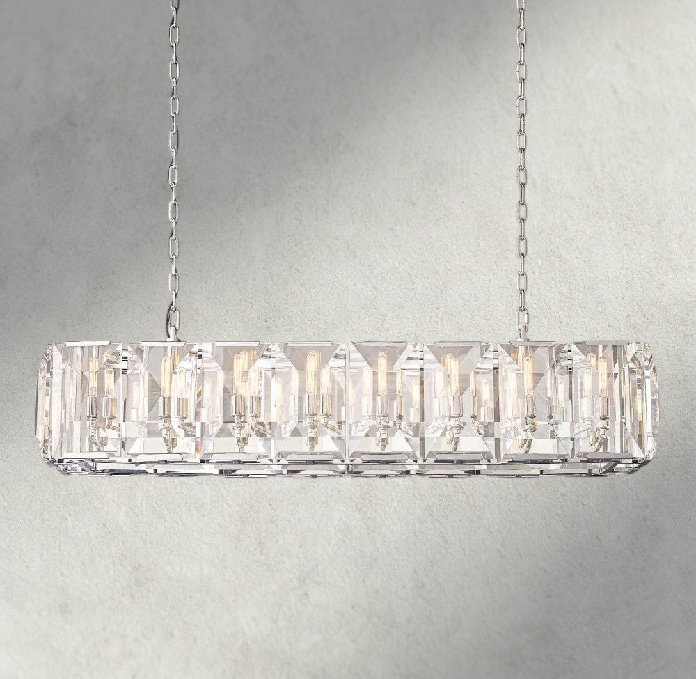 Herlow Crystal Rectangular Chandelier 42", 54", 62", 74" - Zelno Lighting