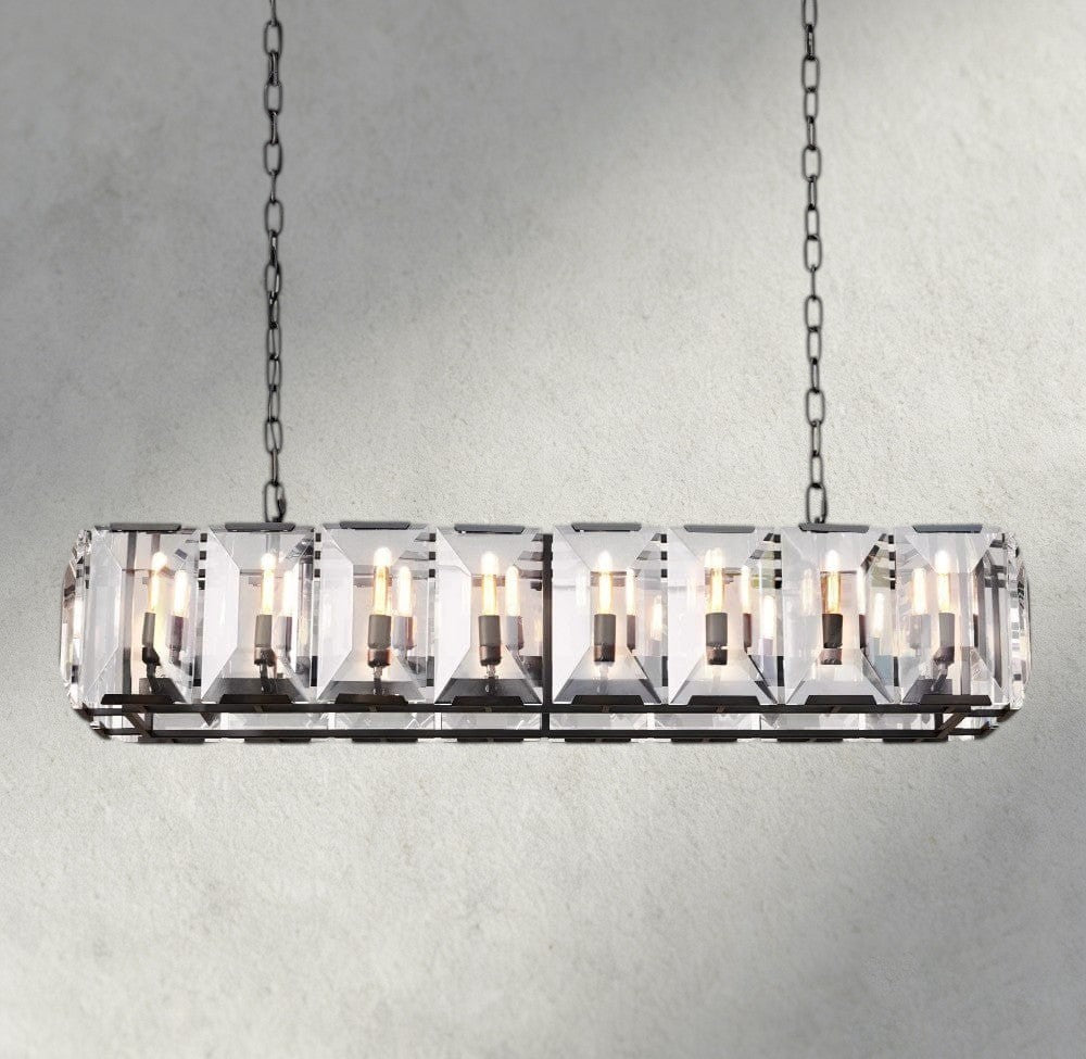 Herlow Crystal Rectangular Chandelier 42", 54", 62", 74" - Zelno Lighting