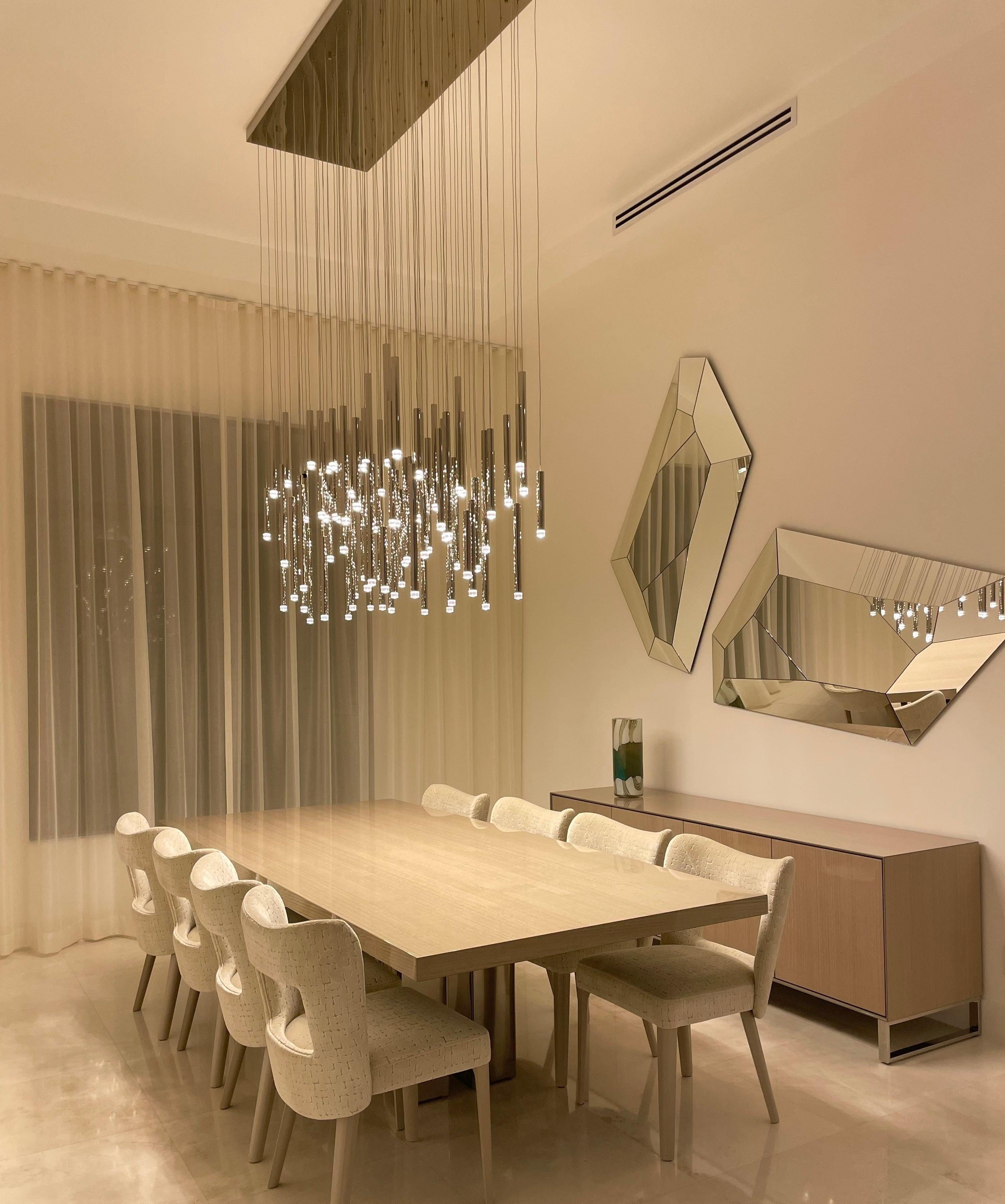 Bellini Rectangular Tubular Pendant Light Chandelier - Zelnolighting