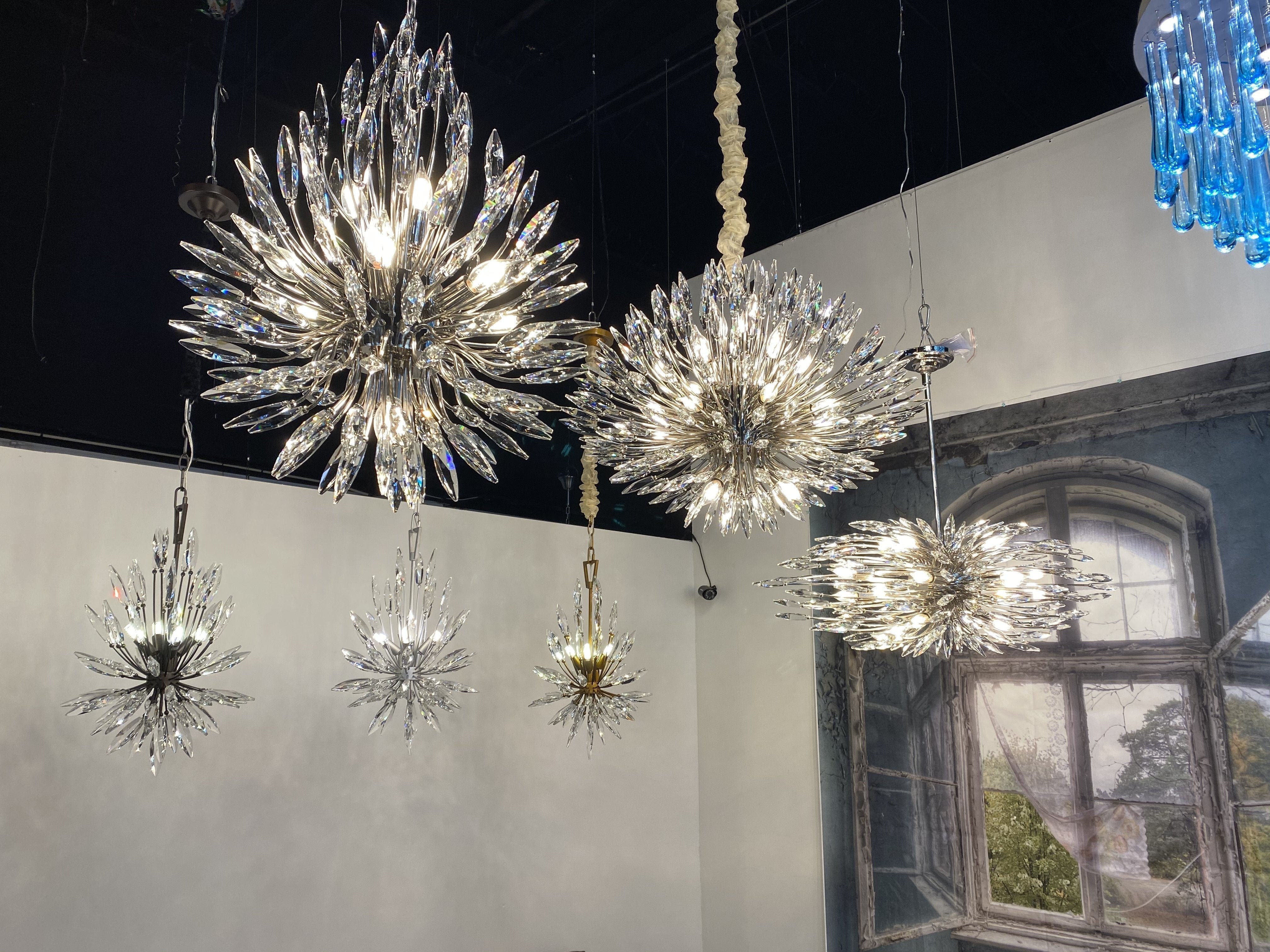 Lily Starburst Crystal Sputnik Chandelier - Zelnolighting