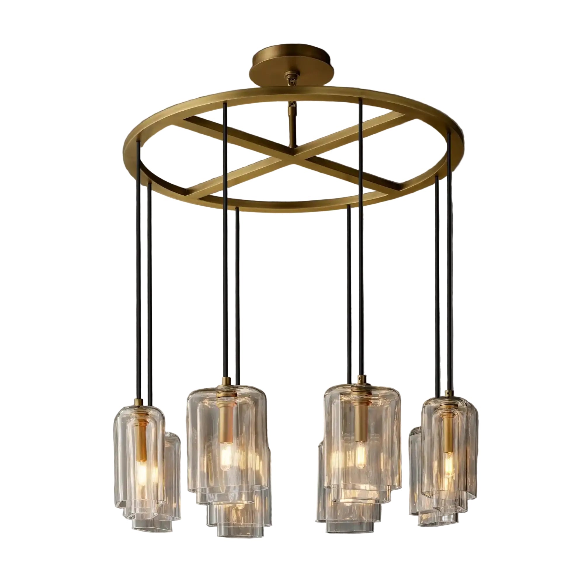 Lcaver Clear Glass Round Chandelier - Zelno Lighting