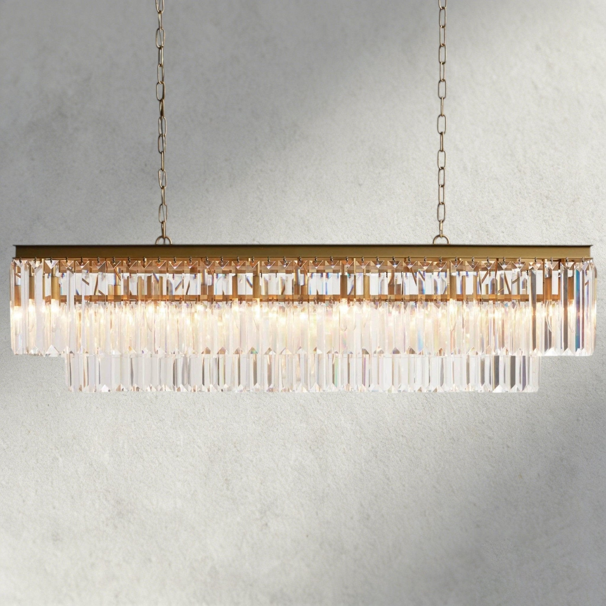 Leyland Tiered Rectangular Chandelier - Zelno Lighting