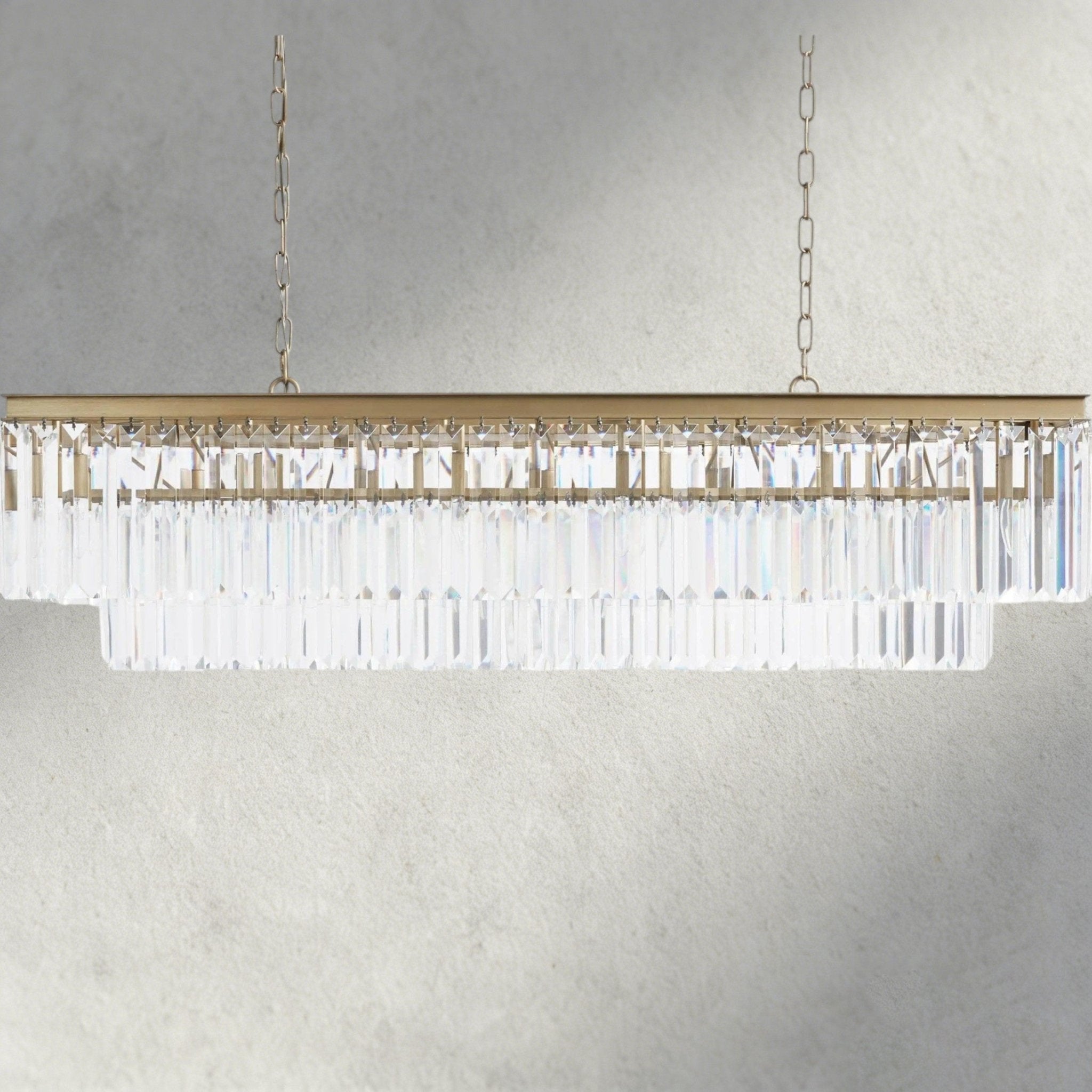 Leyland Tiered Rectangular Chandelier - Zelno Lighting