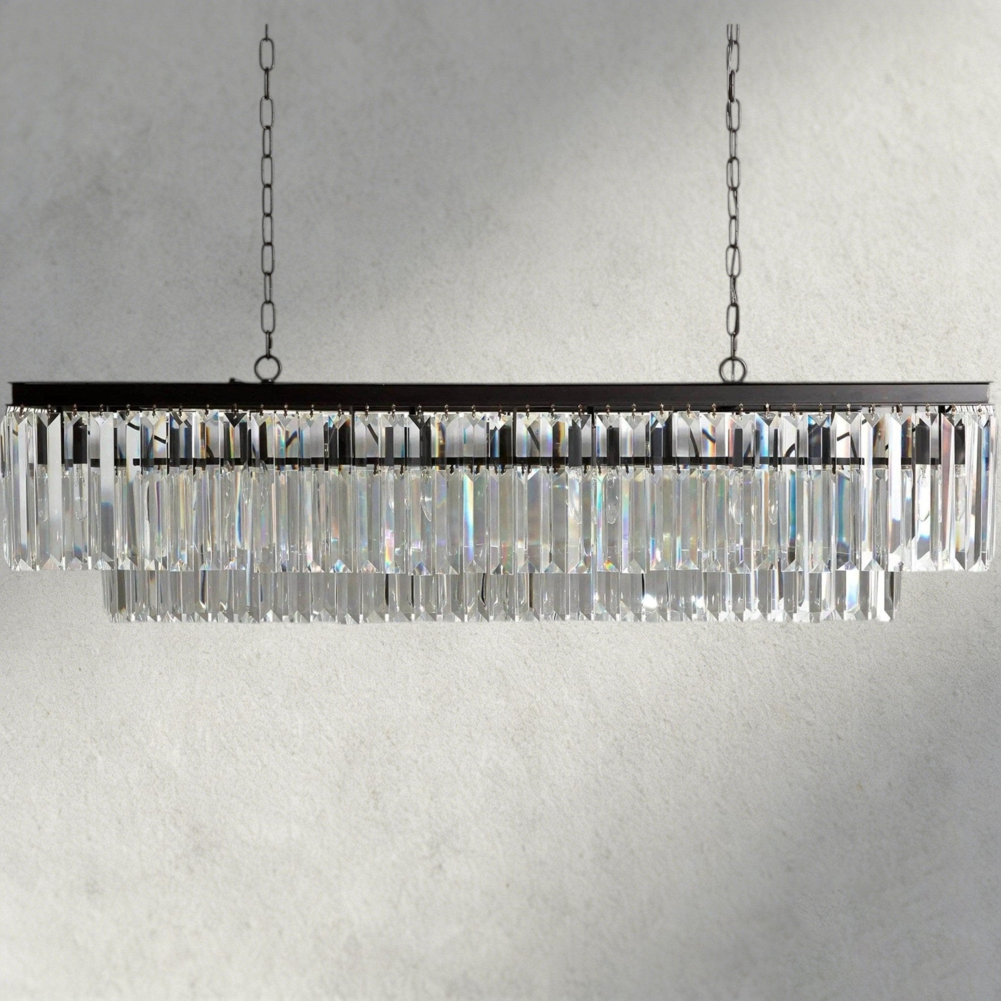 Leyland Tiered Rectangular Chandelier - Zelno Lighting