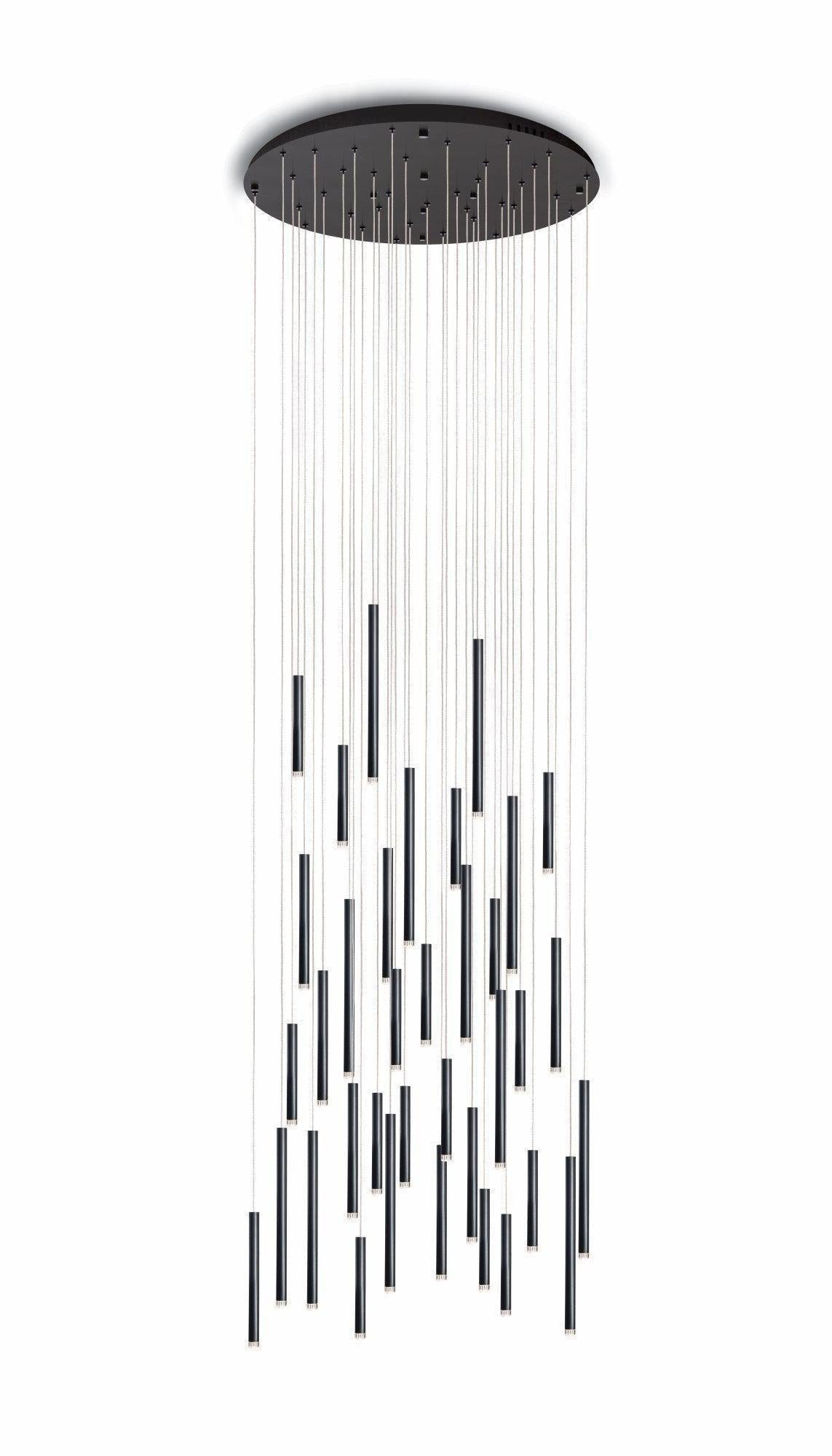 Brillia Round Two-Tone Tubular Pendant Light Chandelier - Zelnolighting