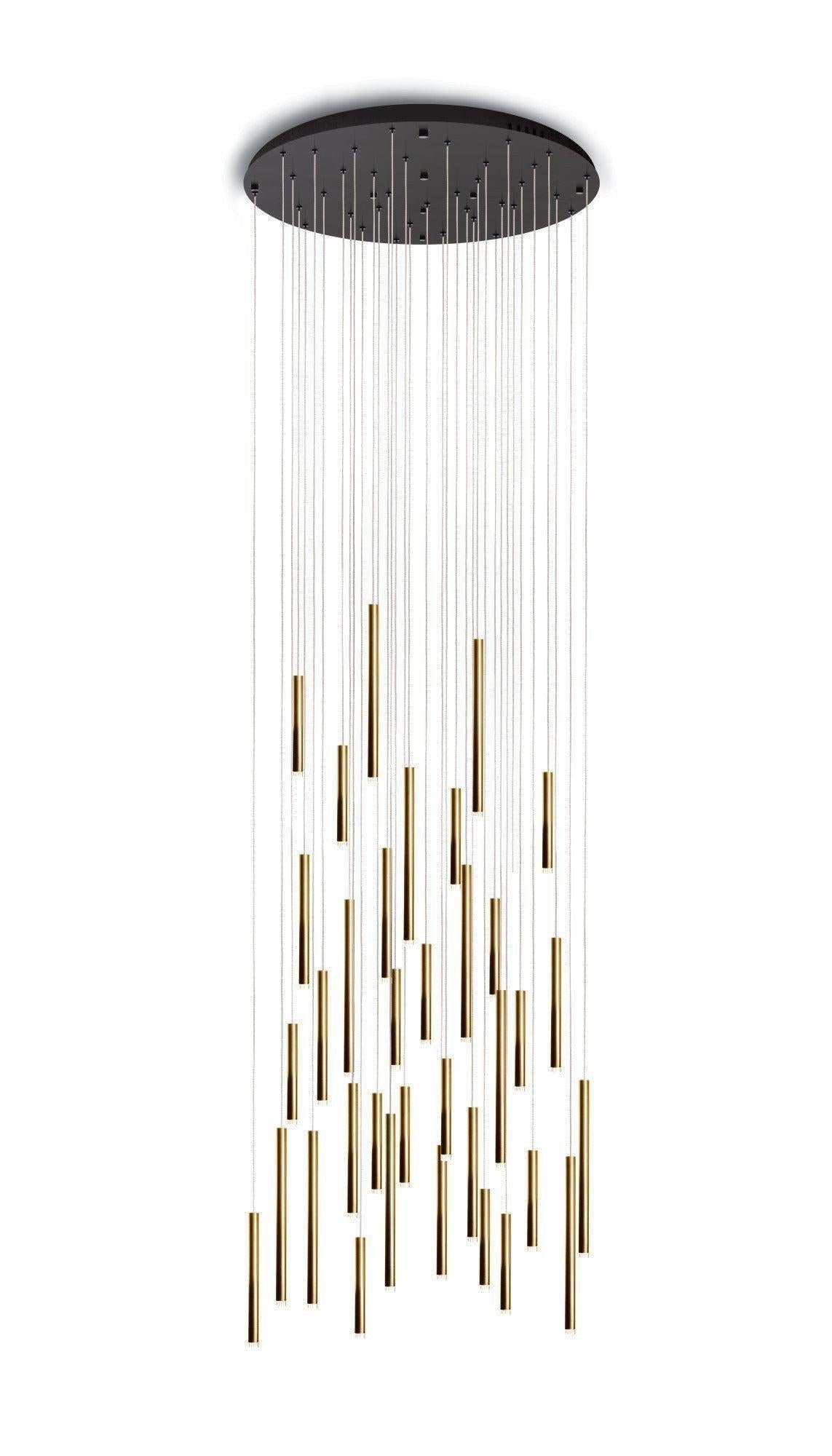 Brillia Round Two-Tone Tubular Pendant Light Chandelier - Zelnolighting