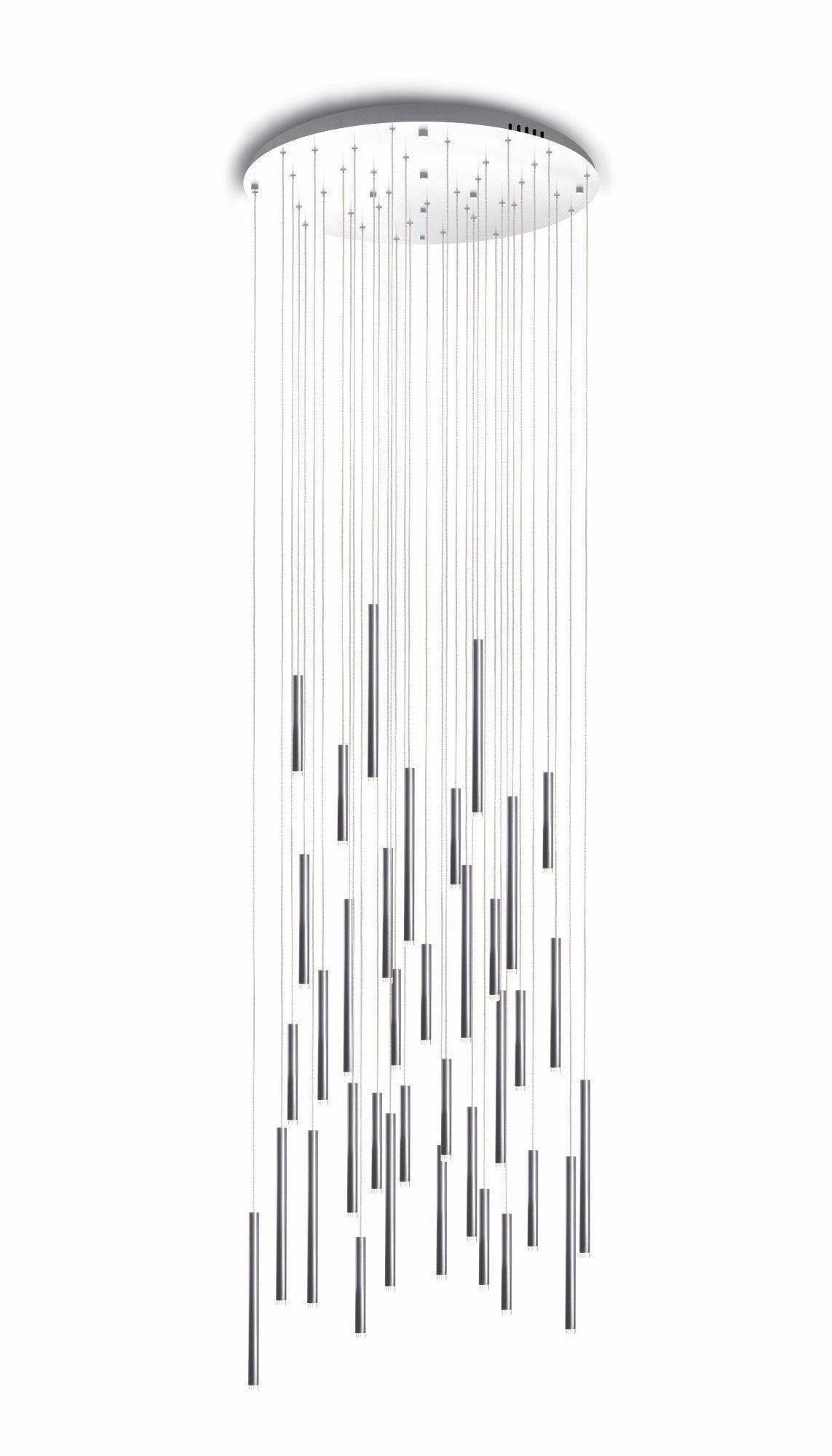 Brillia Round Two-Tone Tubular Pendant Light Chandelier - Zelnolighting