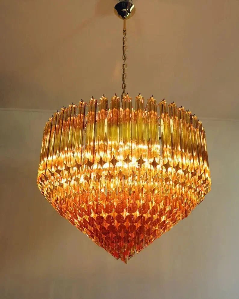 Murana Glass Chandelier – Amber - Zelno Lighting