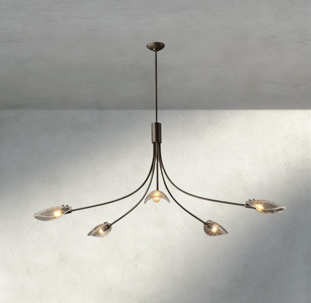 Shell Clear Glass Chandelier-Chandelier-Zelnolighting