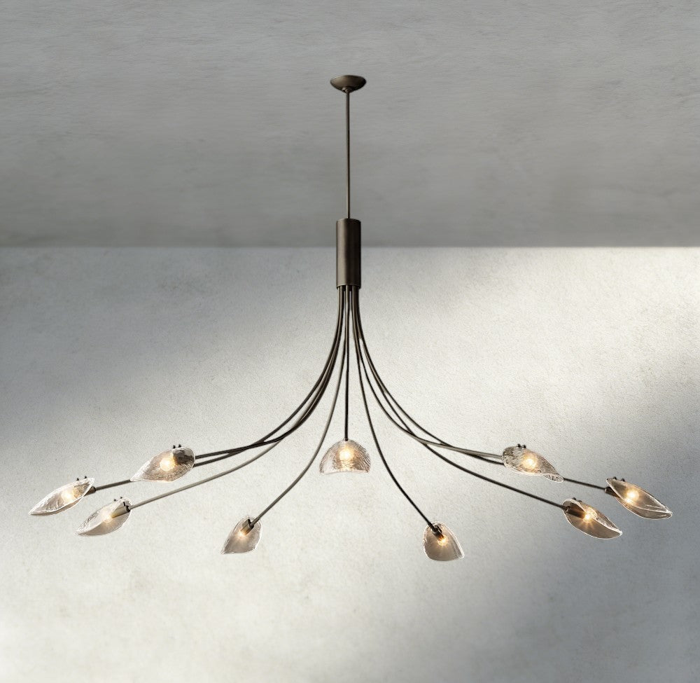 Shell Clear Glass Chandelier-Chandelier-Zelnolighting