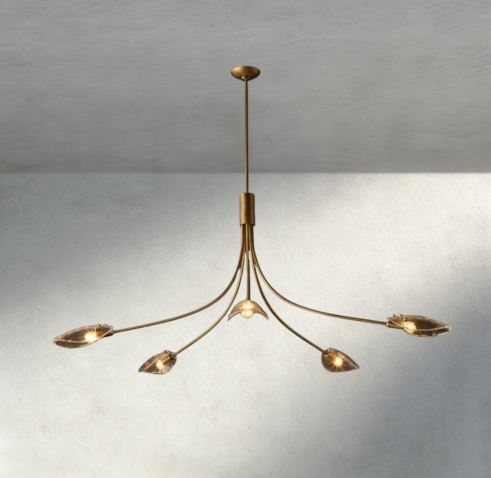 Shell Smoke Glass Chandelier-Chandelier-Zelnolighting