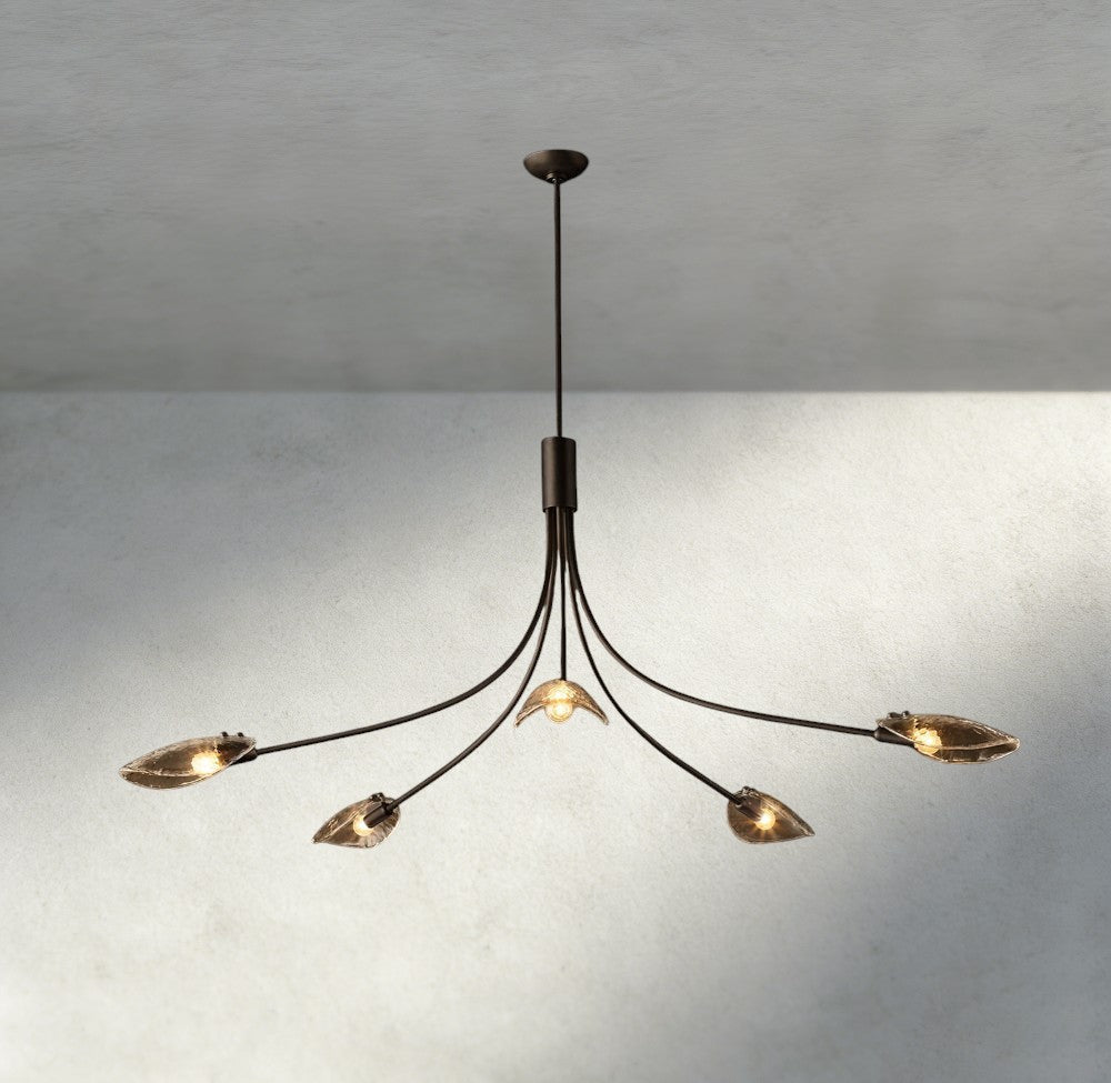 Shell Smoke Glass Chandelier-Chandelier-Zelnolighting