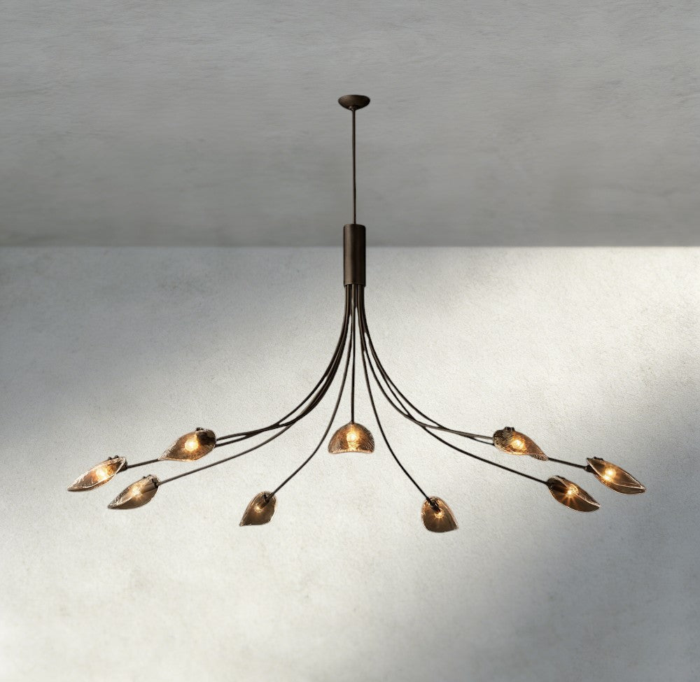 Shell Smoke Glass Chandelier-Chandelier-Zelnolighting