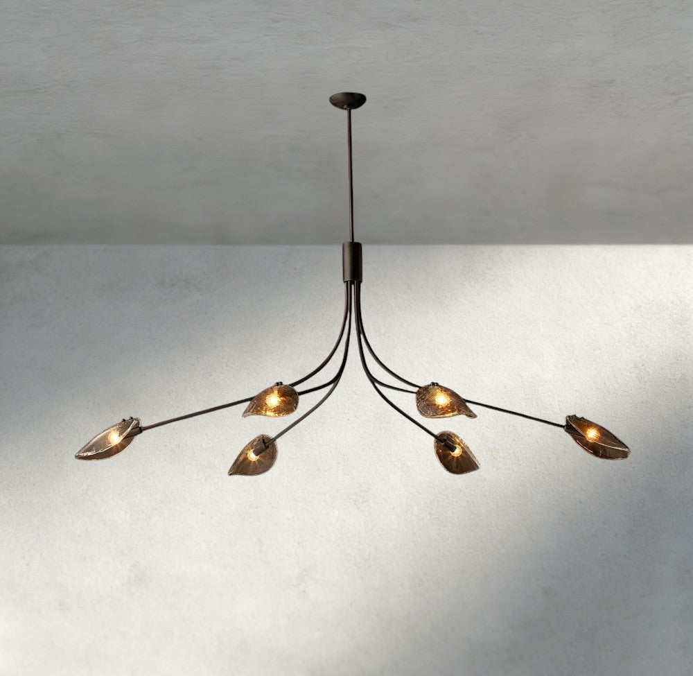 Shell Smoke Glass Chandelier-Chandelier-Zelnolighting
