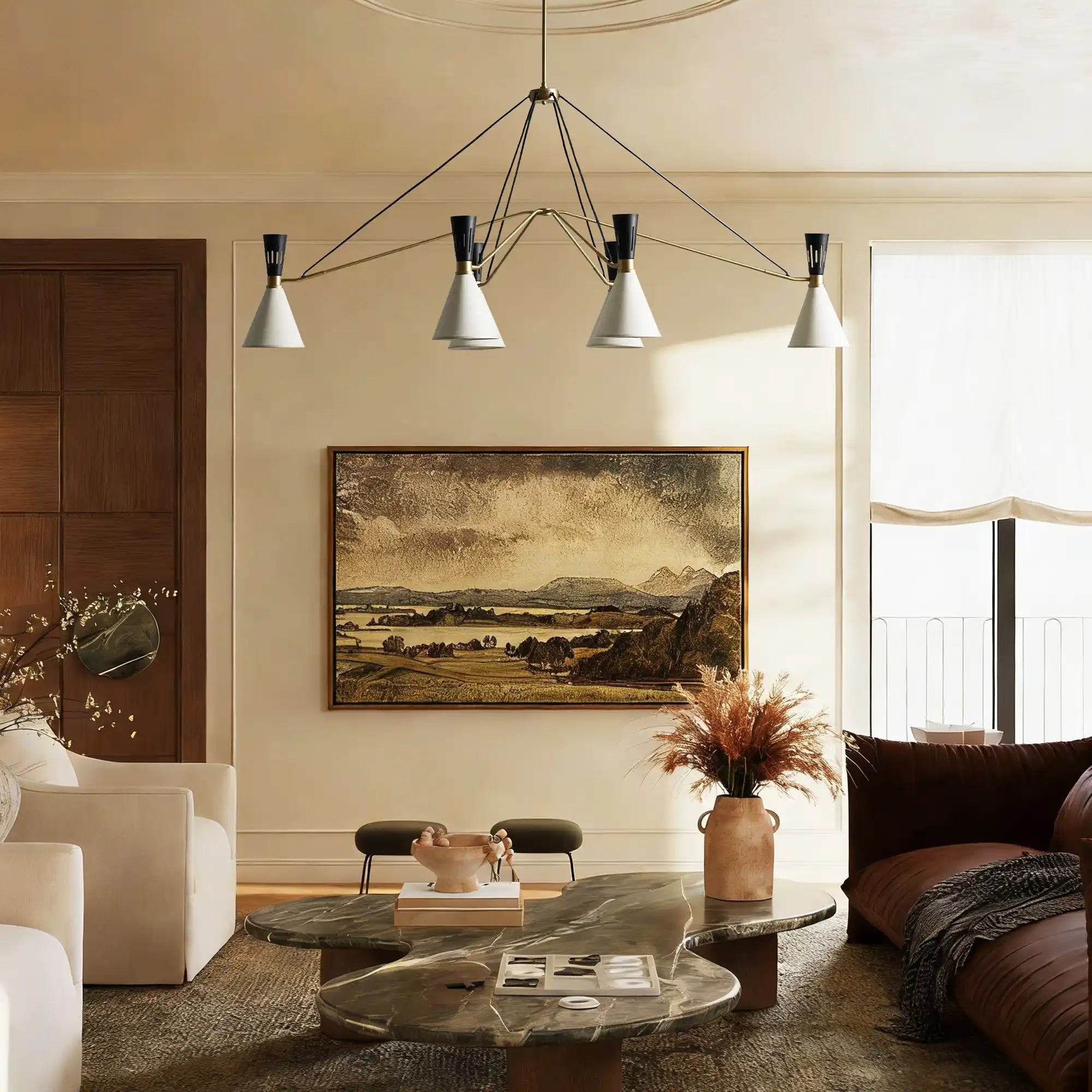 Ramsey 6 - Light Linear Chandelier - Zelno Lighting