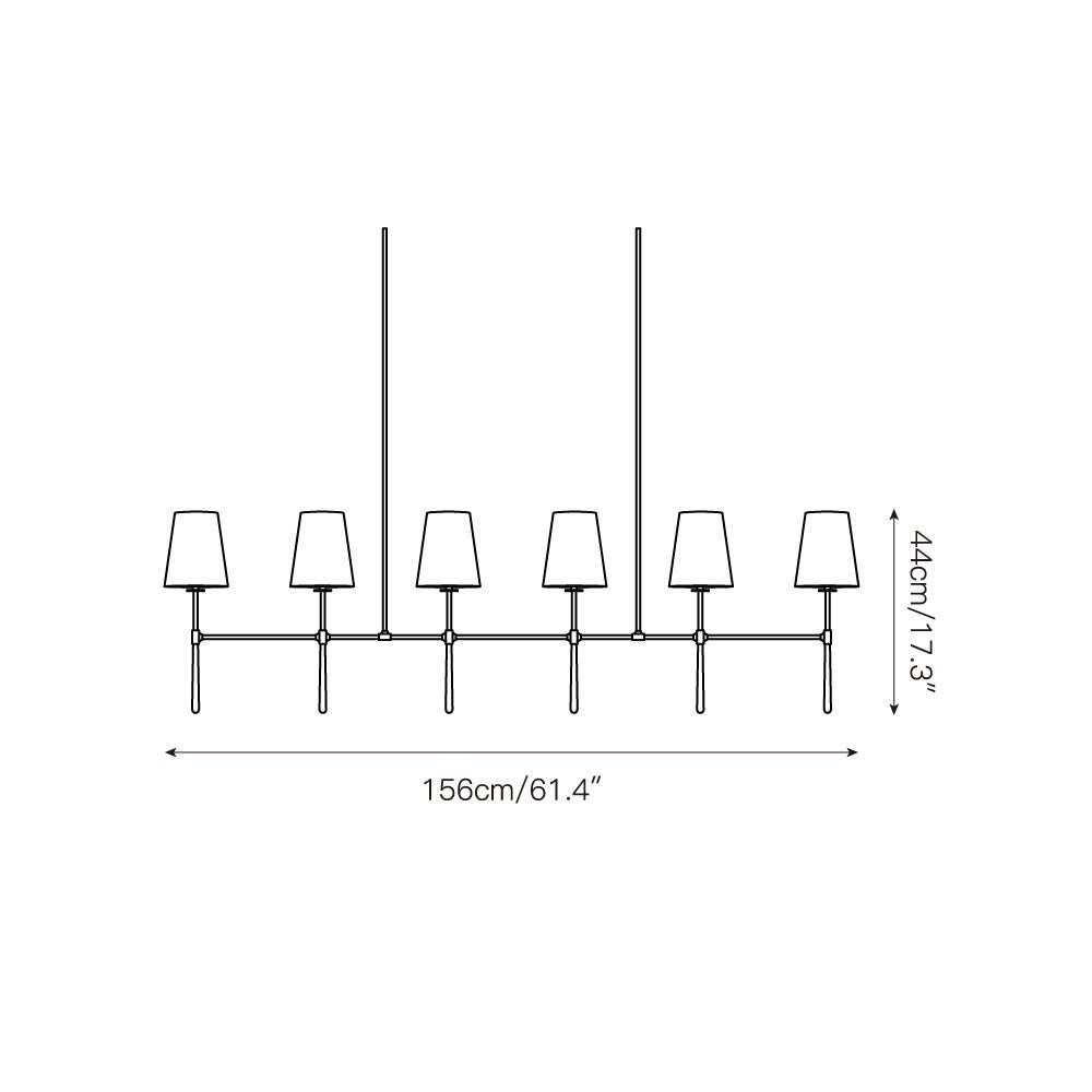 Rhodes Linear Chandelier - Zelno Lighting