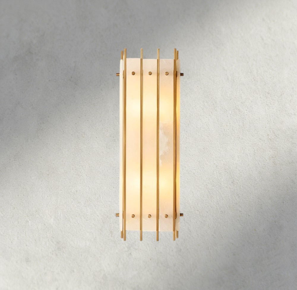 Sun Marco Alabaster Grand Rectangular Sconce - Zelno Lighting