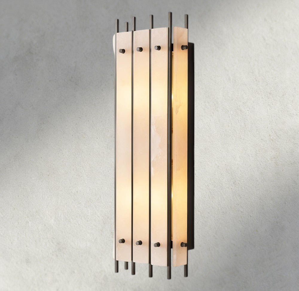 Sun Merca Alabaster Grand Rectangular Sconce - Zelno Lighting