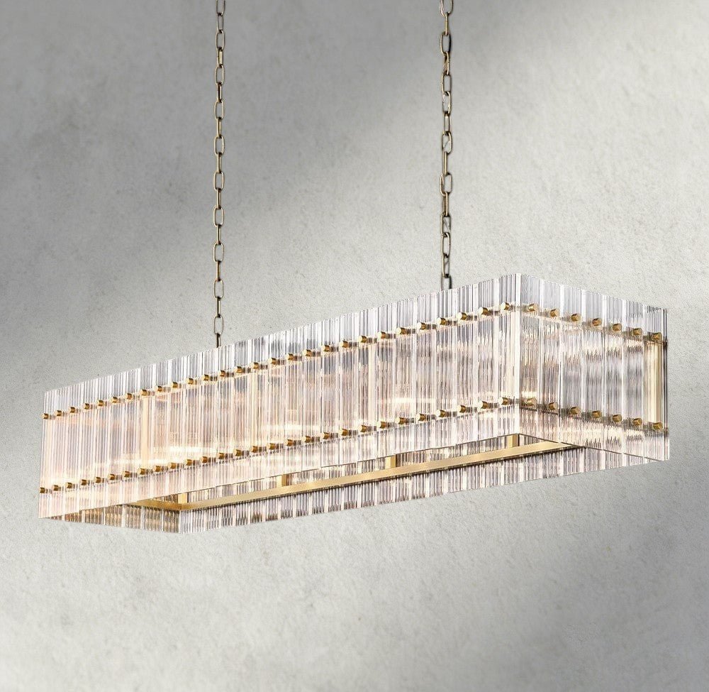 Sun Merca Rectangular Chandelier 54", 72" - Zelno Lighting