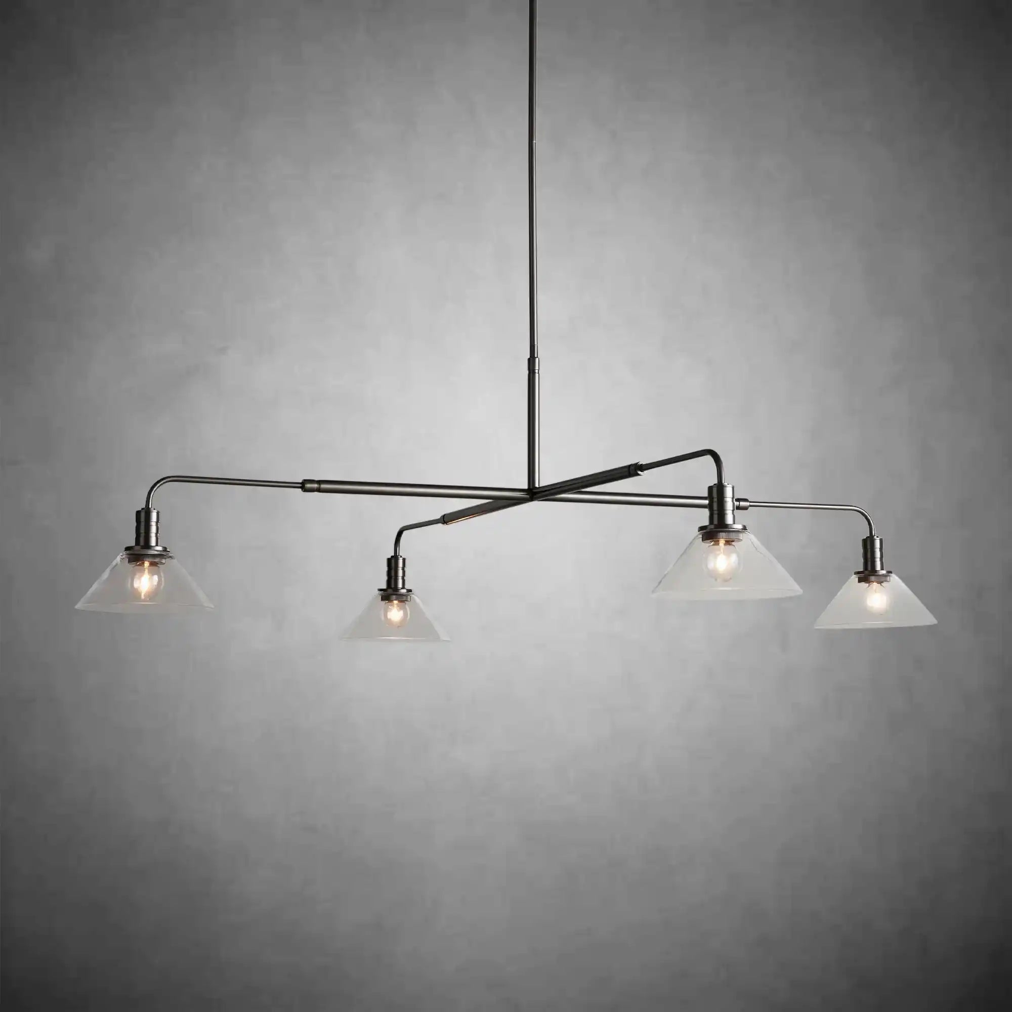 Theron Glass Round Chandelier 30'' 52'' - Zelno Lighting
