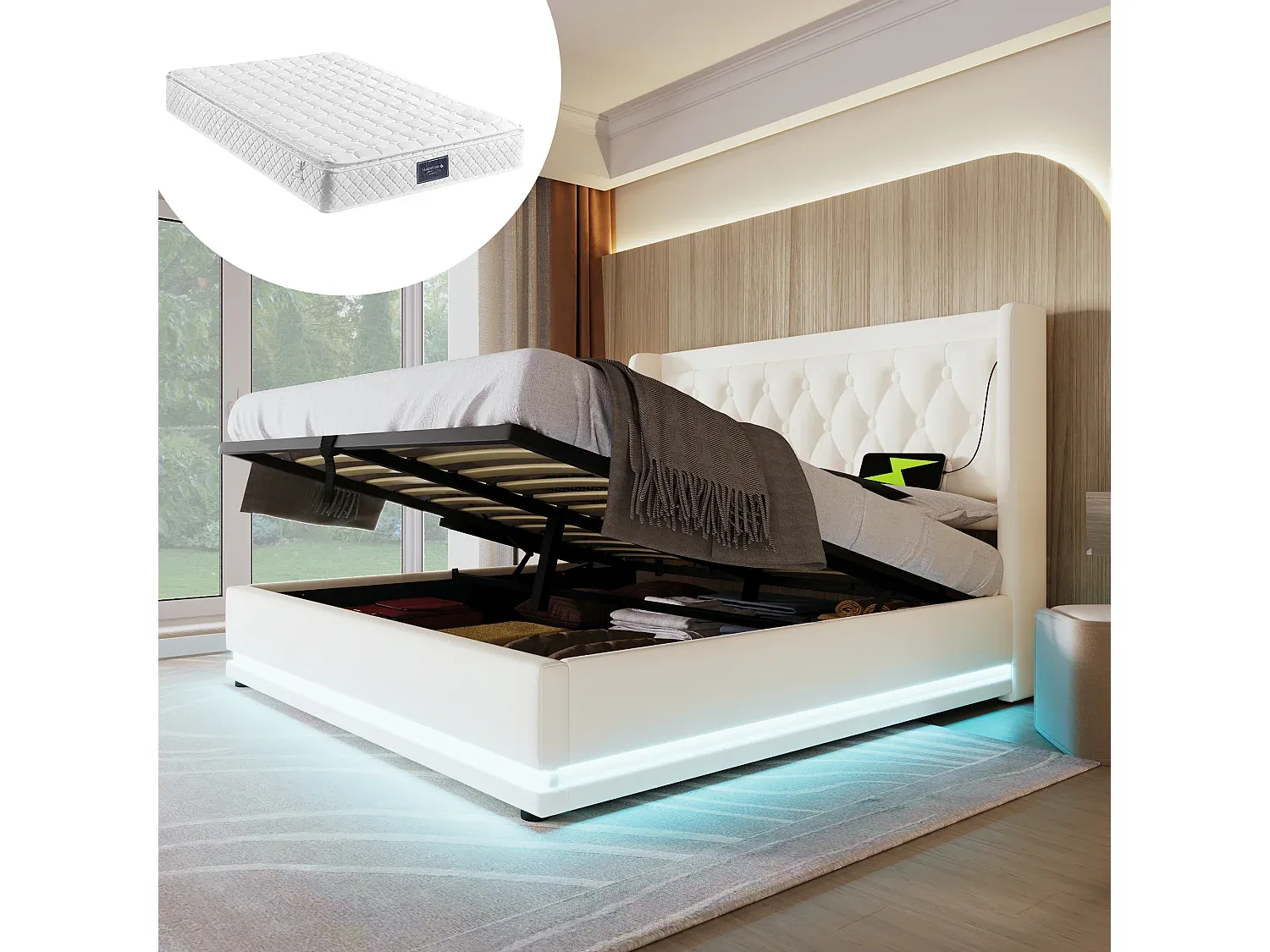 Schlafzimmer,Bereich Bett,Bett mit Bettkasten-Homanovae