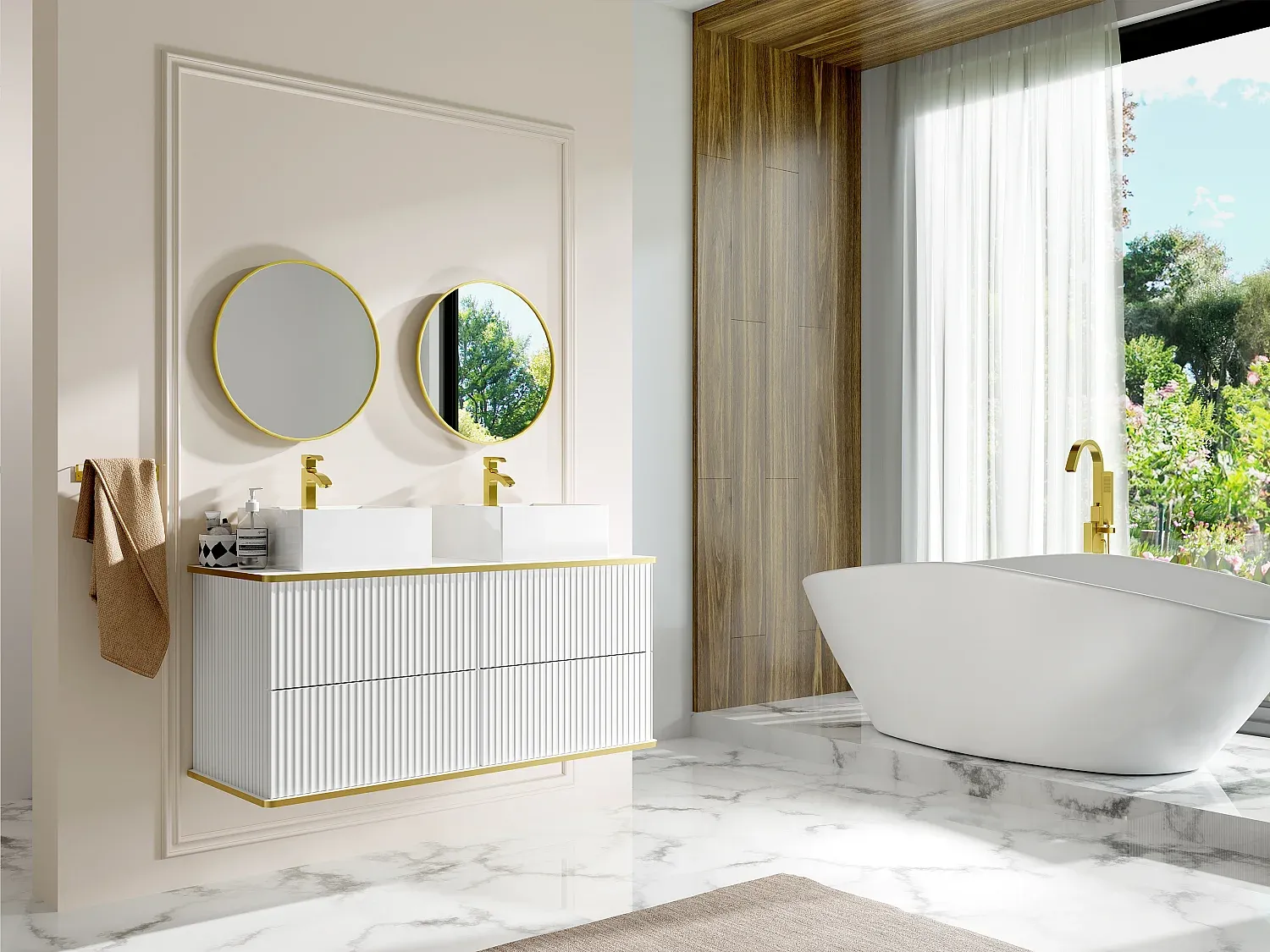 Badezimmer,Bereich Badezimmermöbel,Doppelwaschtisch-Homanovae