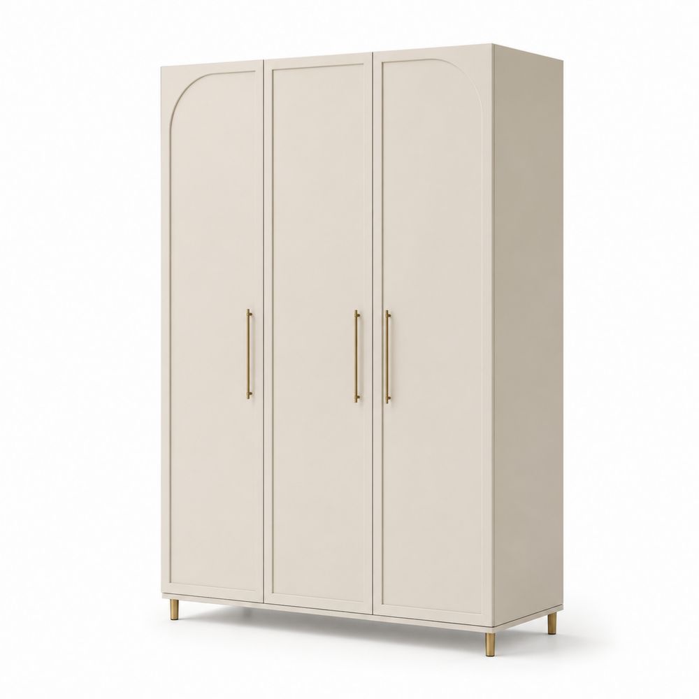 Armario de Dormitorio 3 Puertas MDF Beige 200x120x50 cm-Lumvellae