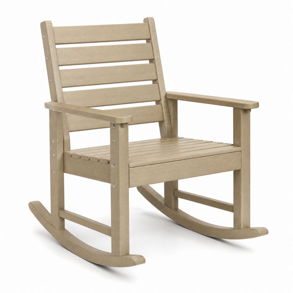 Silla mecedora de polietileno color Beige-Lumvellae