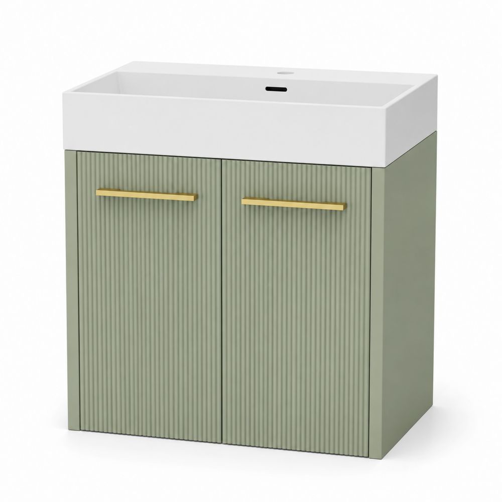 Mueble bajo lavabo de MDF y cerámica blanca-Lumvellae