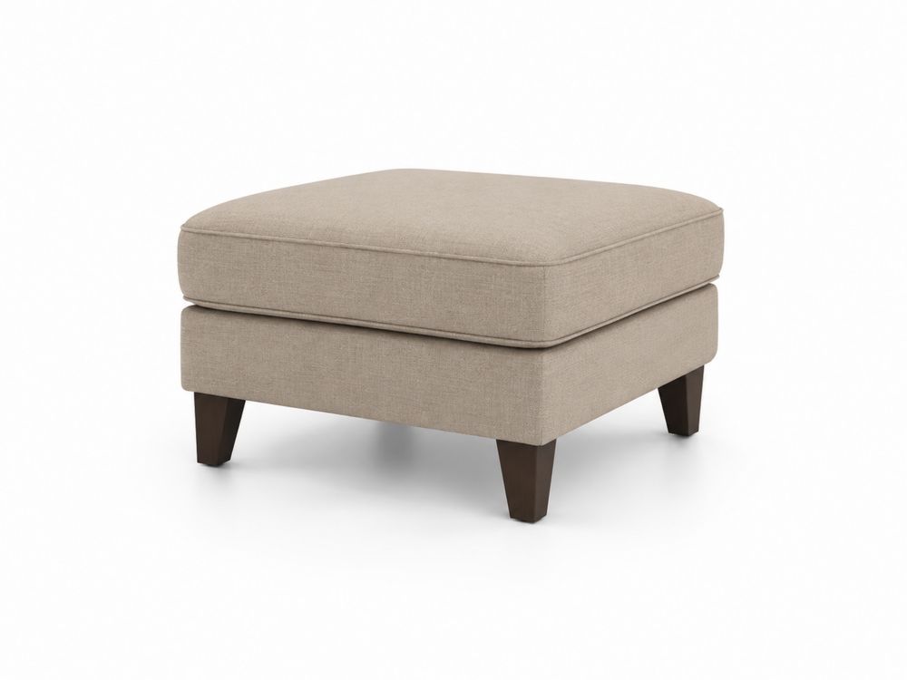 Reposapiés cuadrado beige de madera y poliéster-Lumvellae