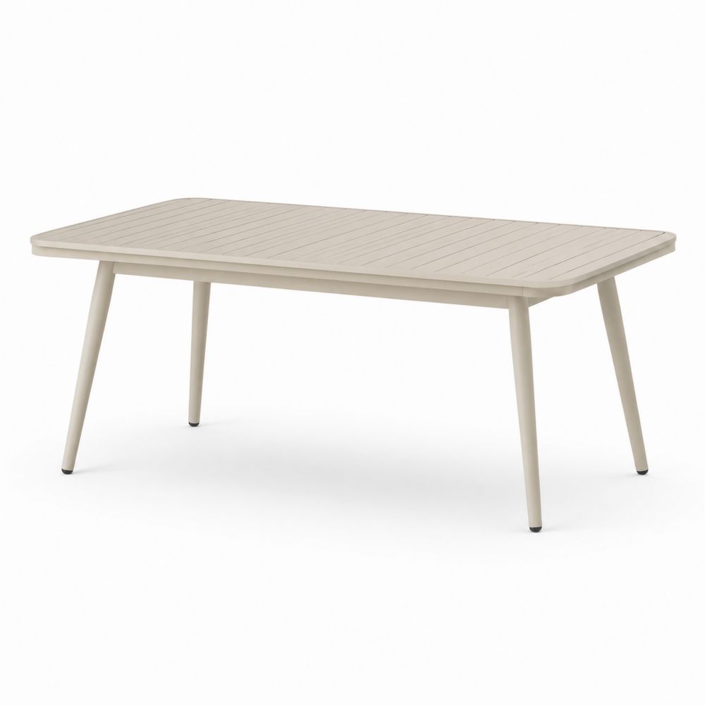 Mesa de comedor rectangular de aluminio Beige 180 cm-Lumvellae