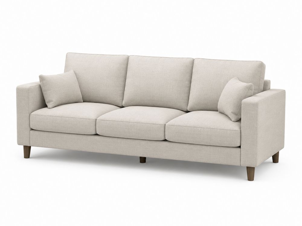 Sofá de 3 plazas tela beige 210 cm-Lumvellae