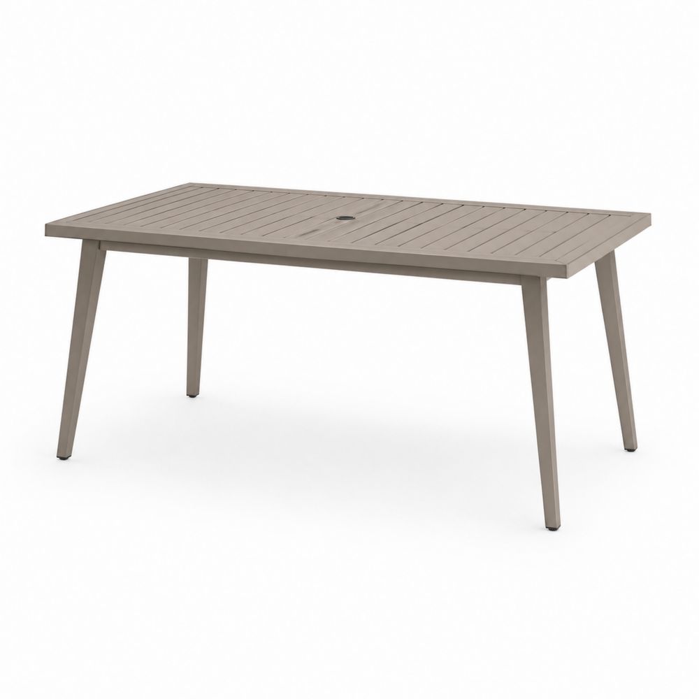 Mesa de metal para exteriores 150 cm x 90 cm Aluminio Gris-Lumvellae