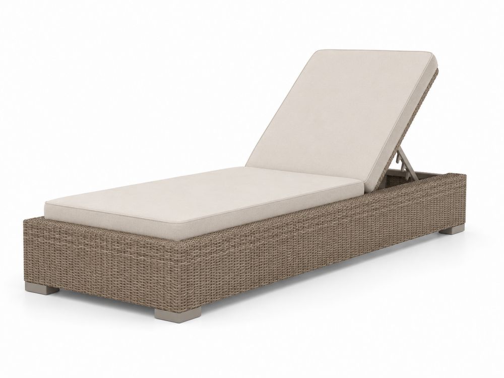 Tumbona de Plástico Trenzado 200x70x35 cm con Cojines Beige-Lumvellae