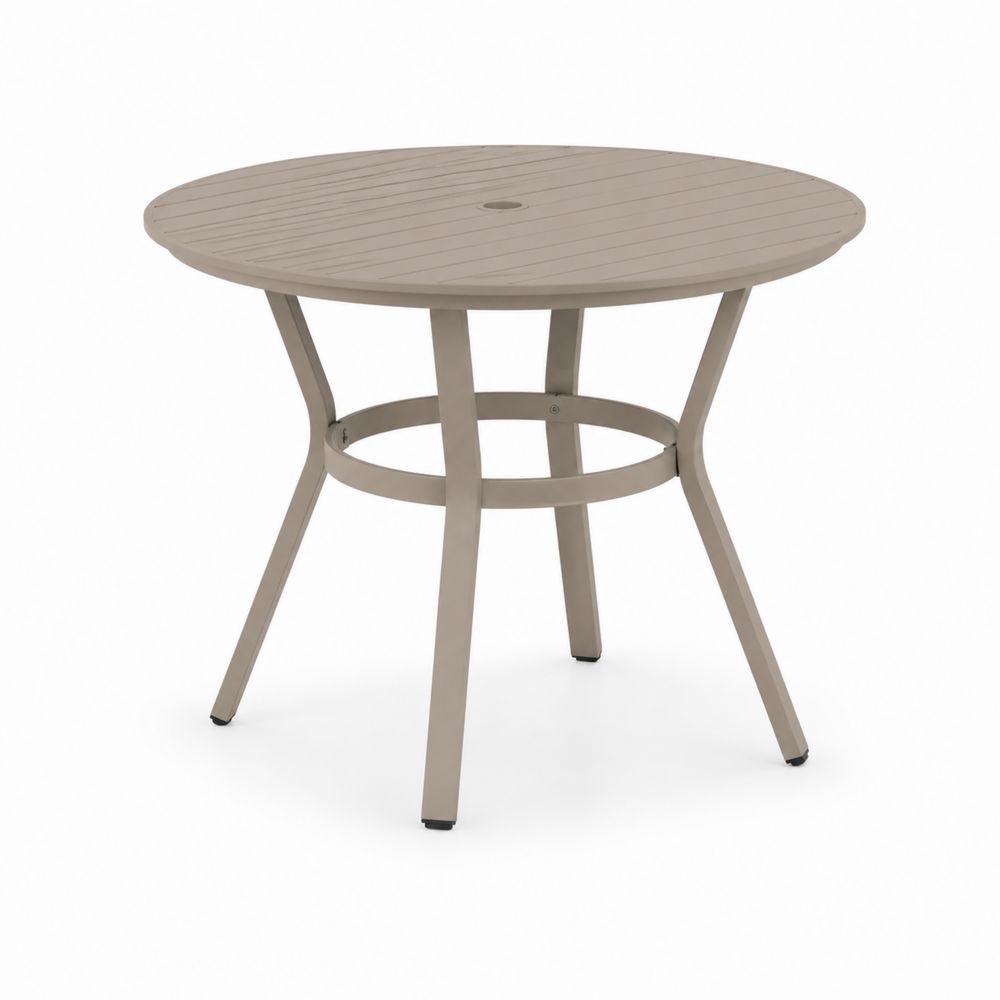 Mesa redonda de aluminio para exterior 90 cm Beige-Lumvellae