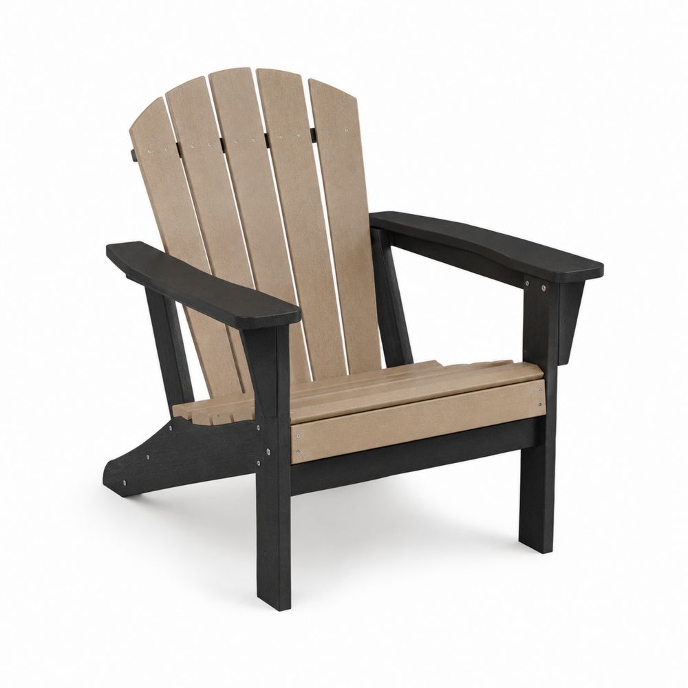 Silla Adirondack de poliestireno negro y beige-Lumvellae