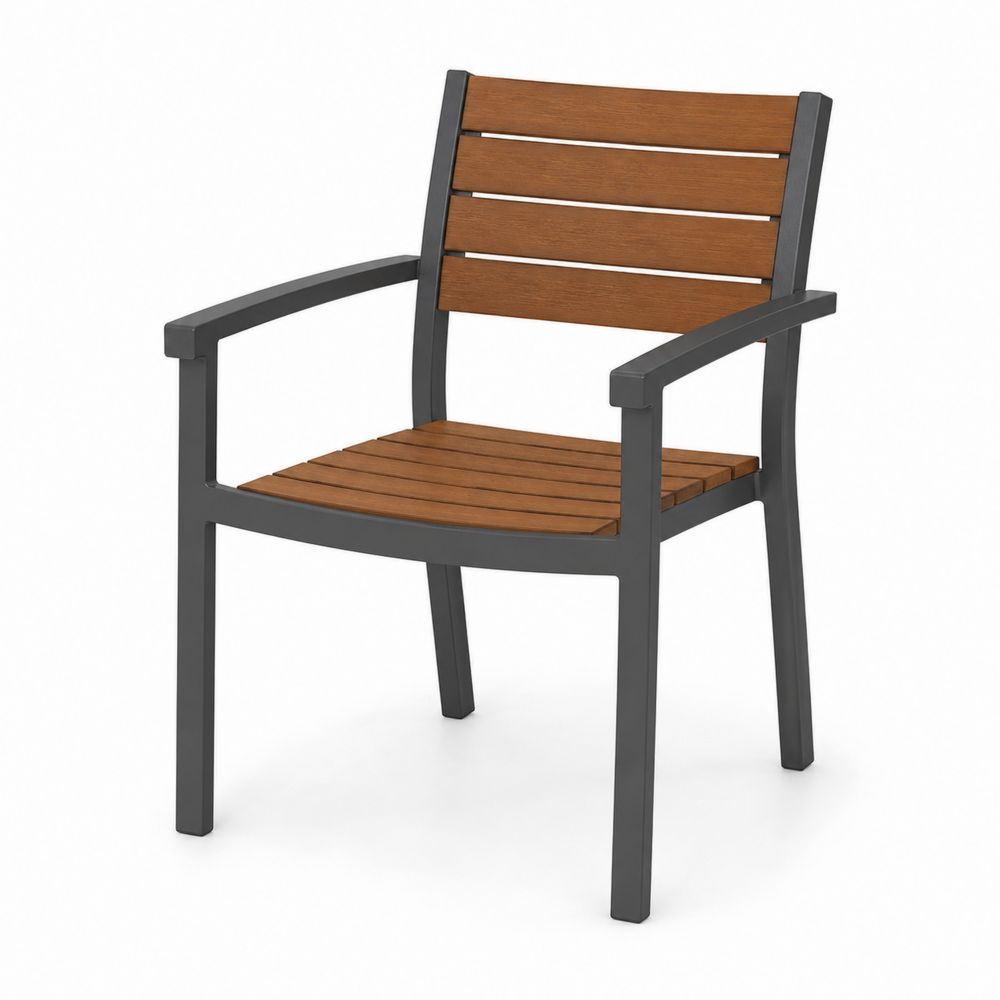 Silla de Aluminio y Madera para Exterior Marrón/Negro-Lumvellae