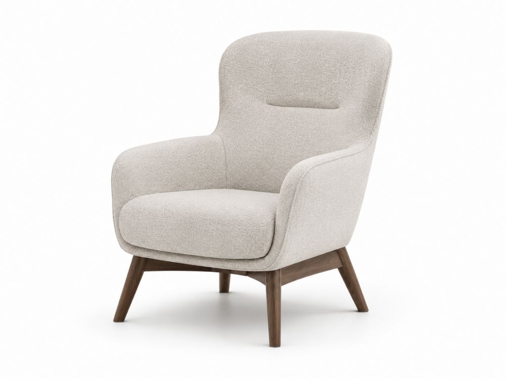 Silla de madera y tela Beige 90x85x75 cm-Lumvellae