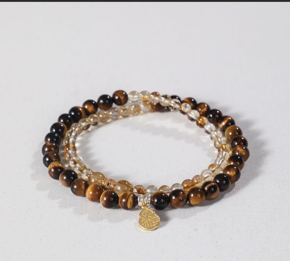 Tiger's Eye and Crystal Bracelet