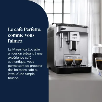 De'Lthtonghi Magnifica Evo – Machine à café et cappuccino avec broyeur intégré