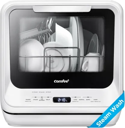 COthtMFEE' Lave-vaisselle portable à poser avec réservoir d’eau intégré de 5 L