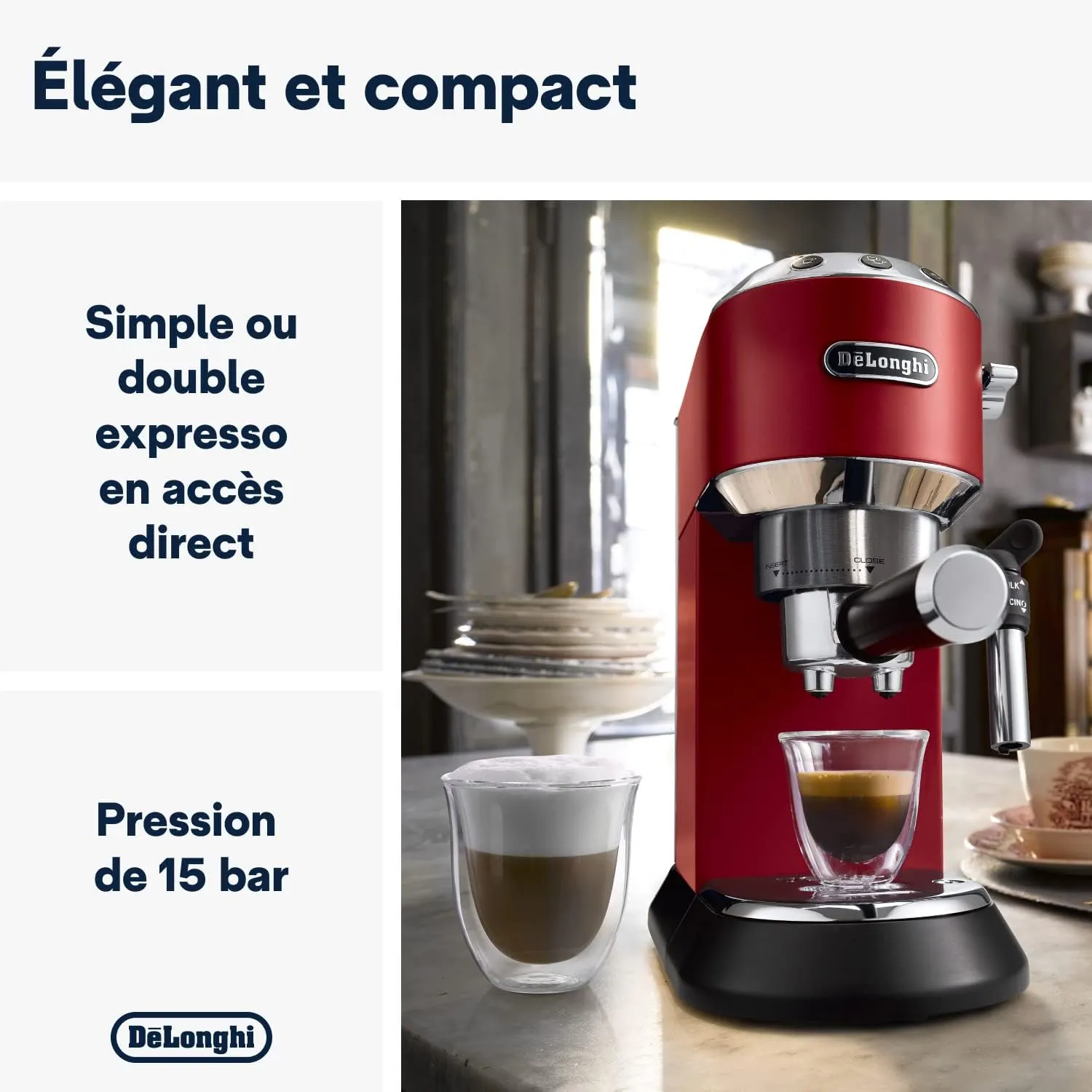 DELthtONGHI Cafetière filtre manuelle Dedica Style EC685.BK