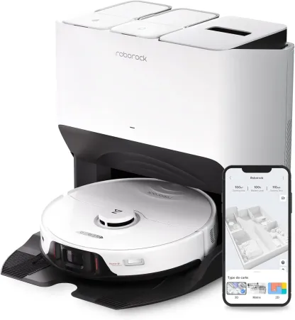 Robthtorock Saros 10 Aspirateur Robot 22,000 Pa DuoDivide Anti-Enchevétrements, Robot Aspirateur Le Plus Fin, Reactive Al 3.0