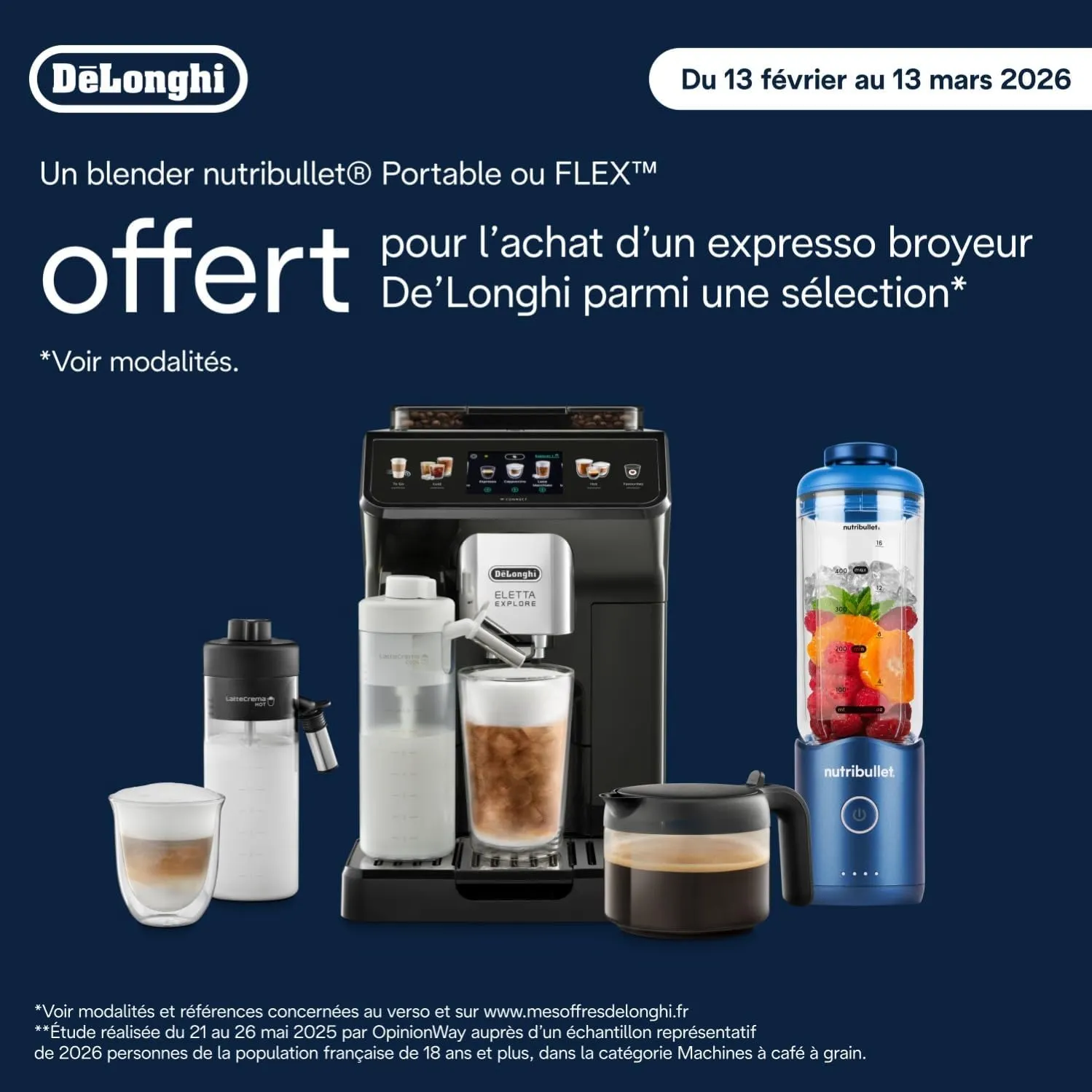 De'Lthtonghi Magnifica Evo – Machine à café et cappuccino avec broyeur intégré