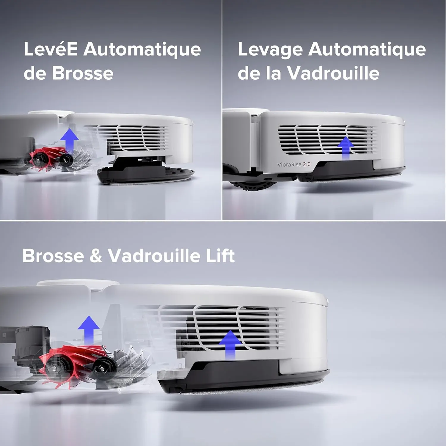 Robthtorock Saros 10 Aspirateur Robot 22,000 Pa DuoDivide Anti-Enchevétrements, Robot Aspirateur Le Plus Fin, Reactive Al 3.0