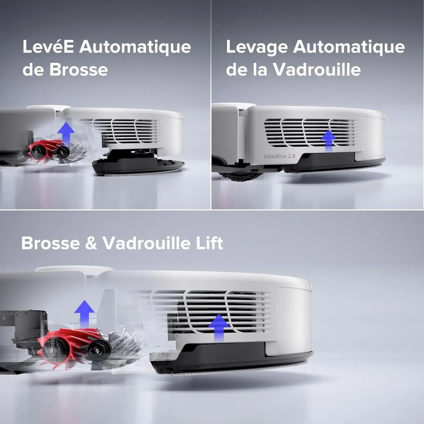 Robthtorock Saros 10 Aspirateur Robot 22,000 Pa DuoDivide Anti-Enchevétrements, Robot Aspirateur Le Plus Fin, Reactive Al 3.0