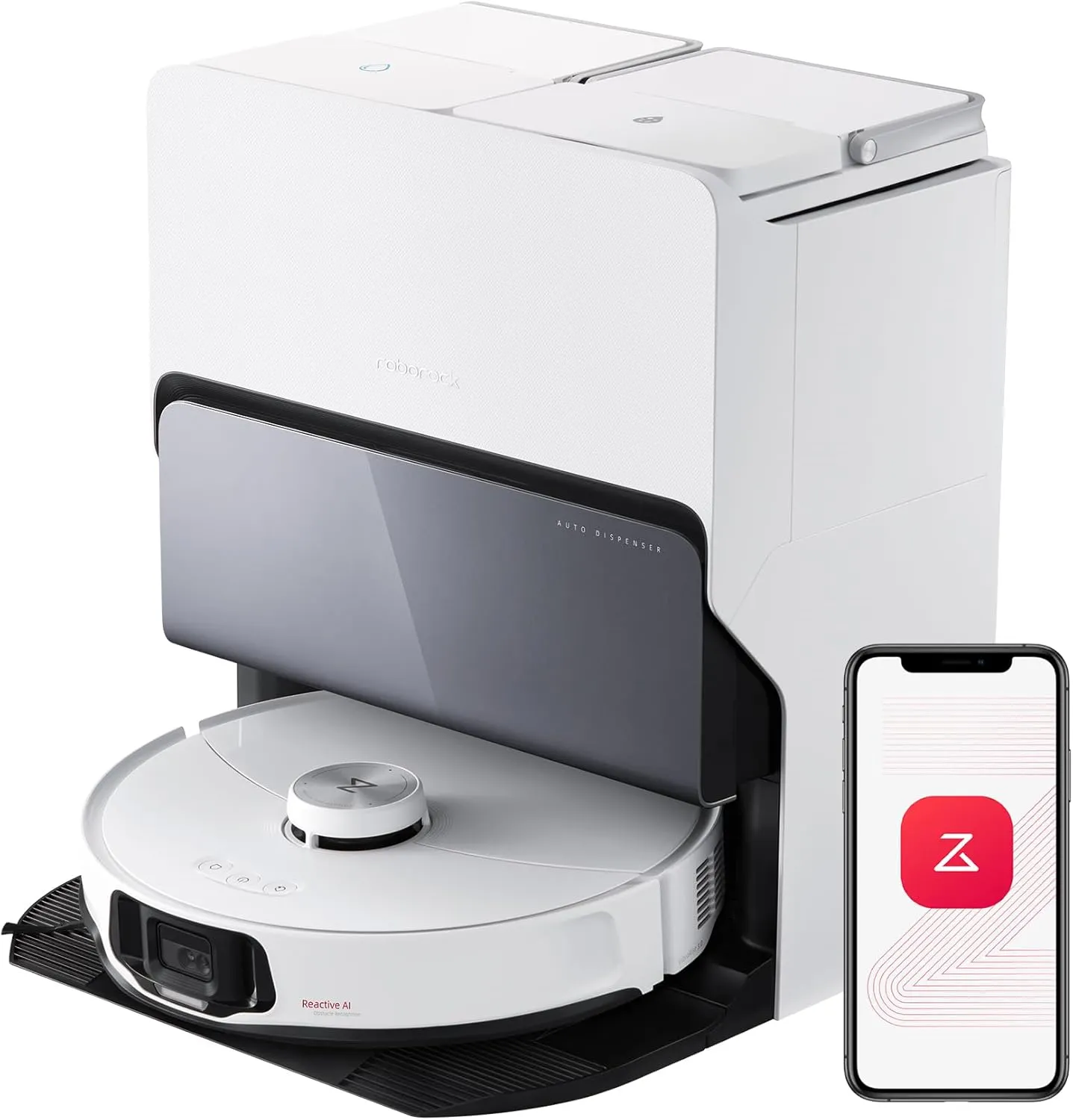 Robthtorock Saros 10 Aspirateur Robot 22,000 Pa DuoDivide Anti-Enchevétrements, Robot Aspirateur Le Plus Fin, Reactive Al 3.0
