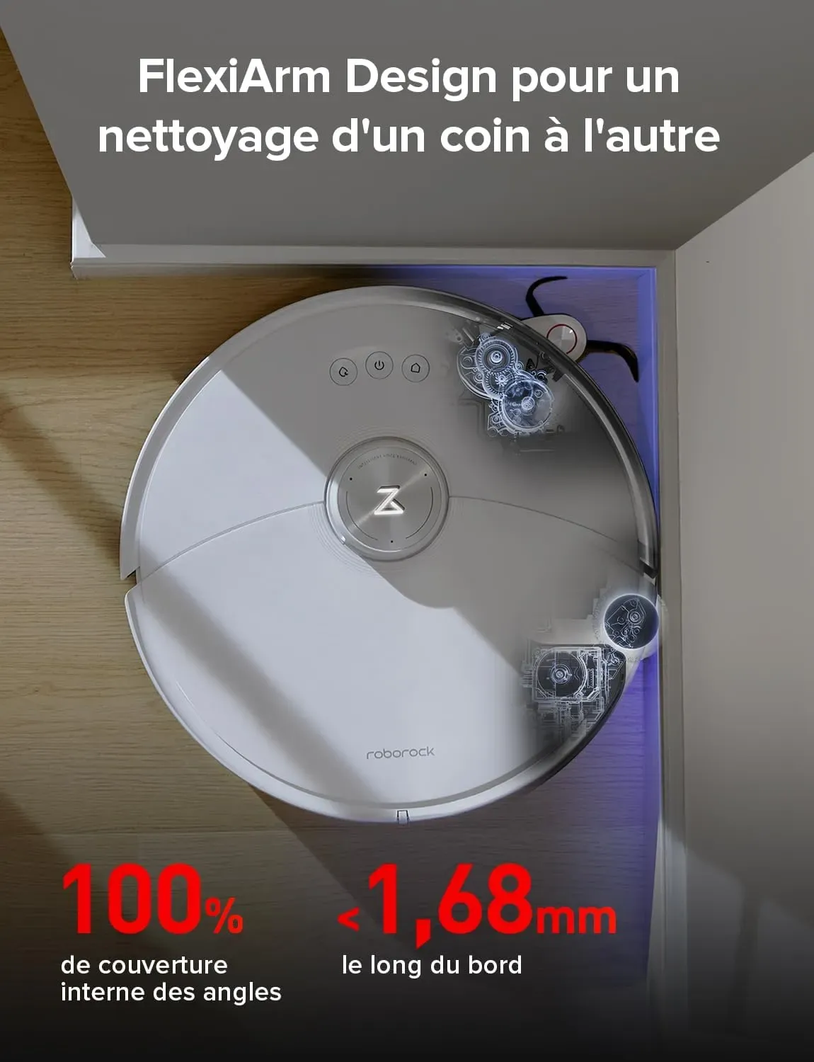 Robthtorock Saros 10 Aspirateur Robot 22,000 Pa DuoDivide Anti-Enchevétrements, Robot Aspirateur Le Plus Fin, Reactive Al 3.0